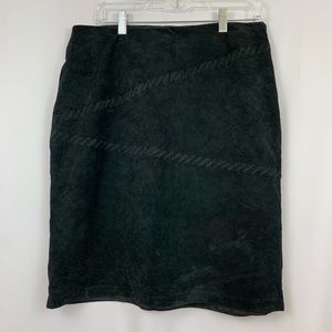 SONOMA Black Suede Leather Pencil Skirt Size 16